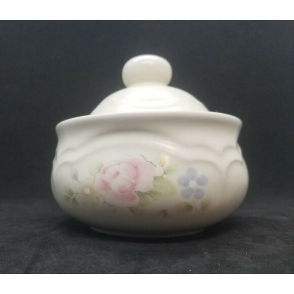 Pfaltzgraff TEA ROSE Creamer Pitcher and Lidded Sugar Bowl USA Retired - Picture 9 of 12